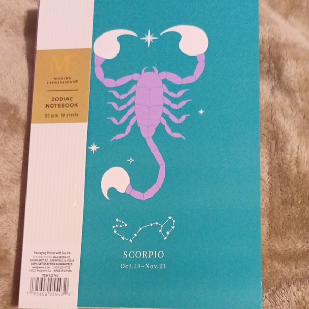 Modern Expressions Scorpio Zodiac Notebook - Teal and Purple
